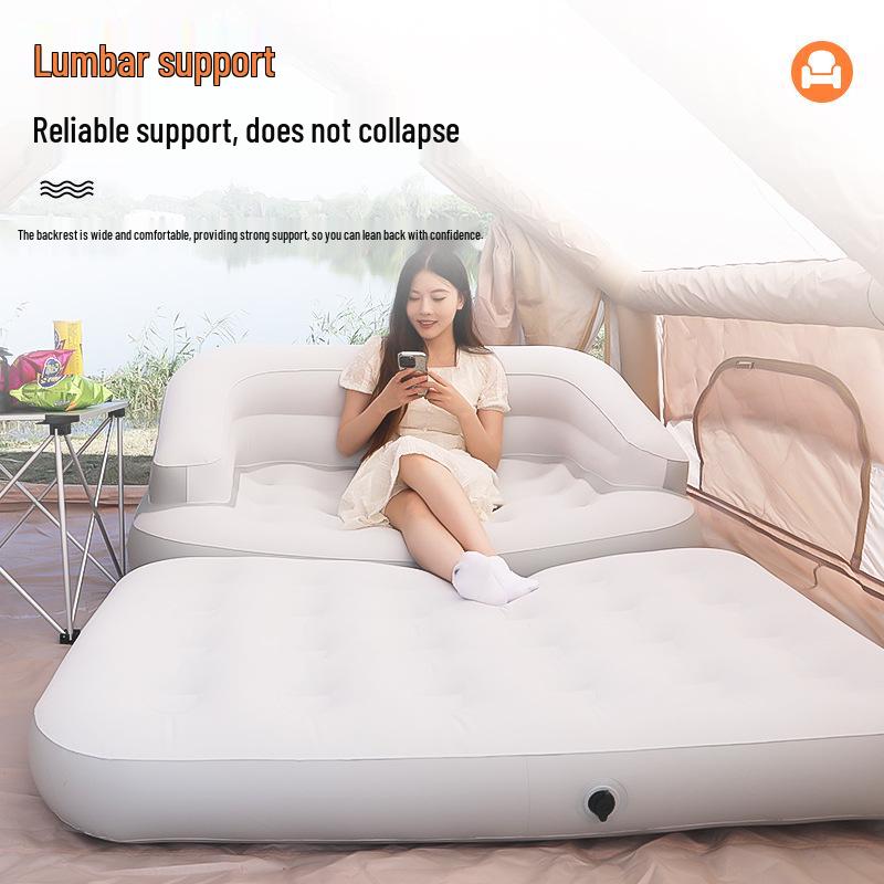 Thickened Flocking Double Inflatable Sofa Bed with Multifunctional Pad