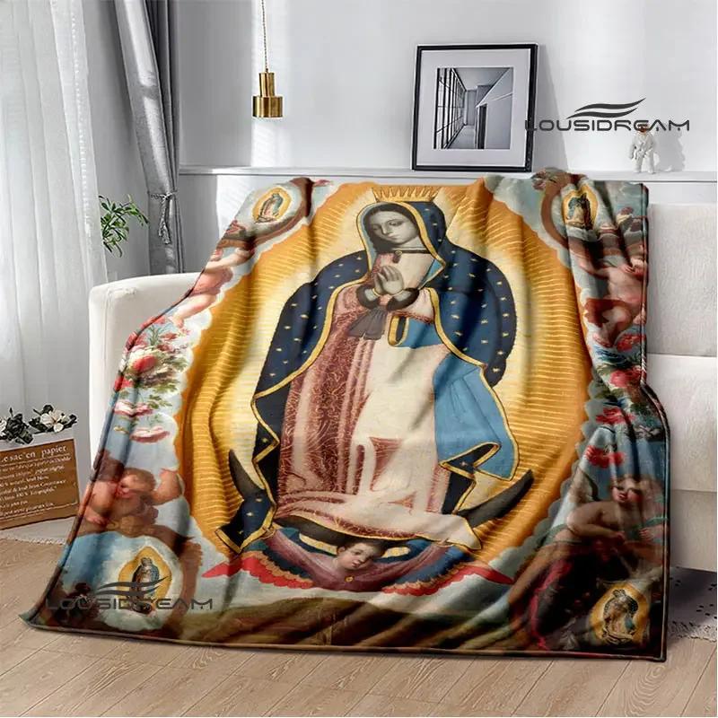 Virgin Mary Faith Print Blanket Flannel Soft Comfort Blanket Home Travel Blanket Kids Warm Blanket picnic blanket birthday gift