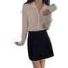 Women's Loose Thin Doll Collar Wool Cardigan - French Hollow Knit Sweater for Spring & Autumn