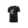 Li Ning Badminton Collection T Shirts Men's Black Crew Neck Moderate Straight Fit AHSR987-2