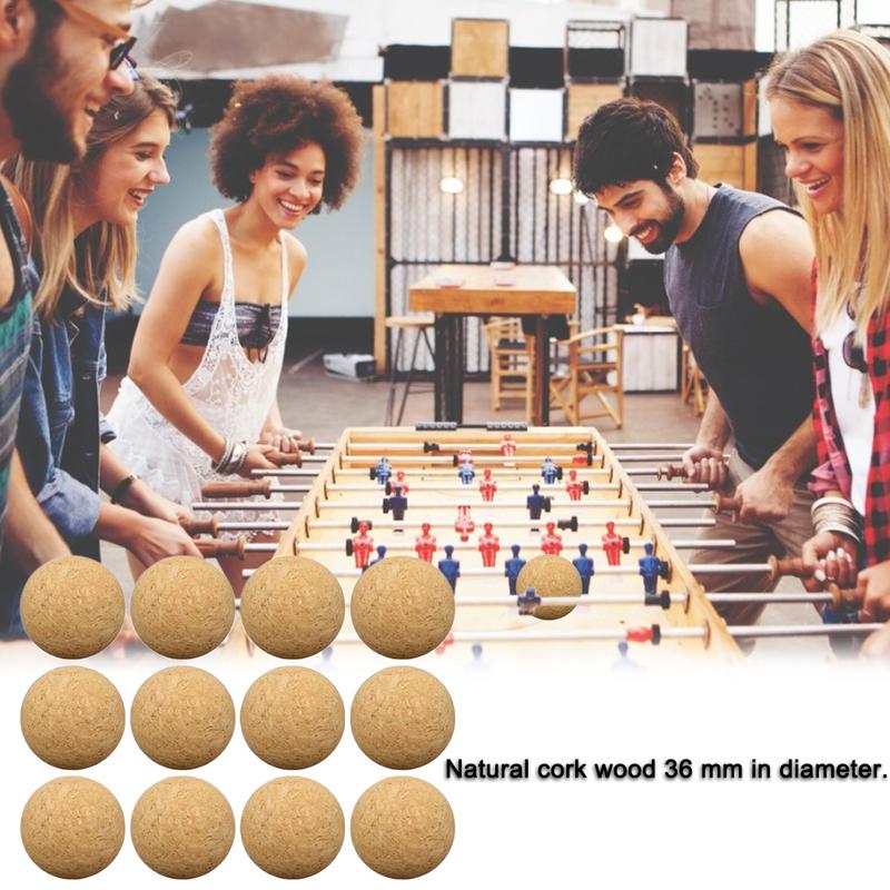 1/6/12Pcs 36mm Table Football Cork Solid Wood Foosball Table Soccer Ball Fussball Football Machine Replacement Accessories