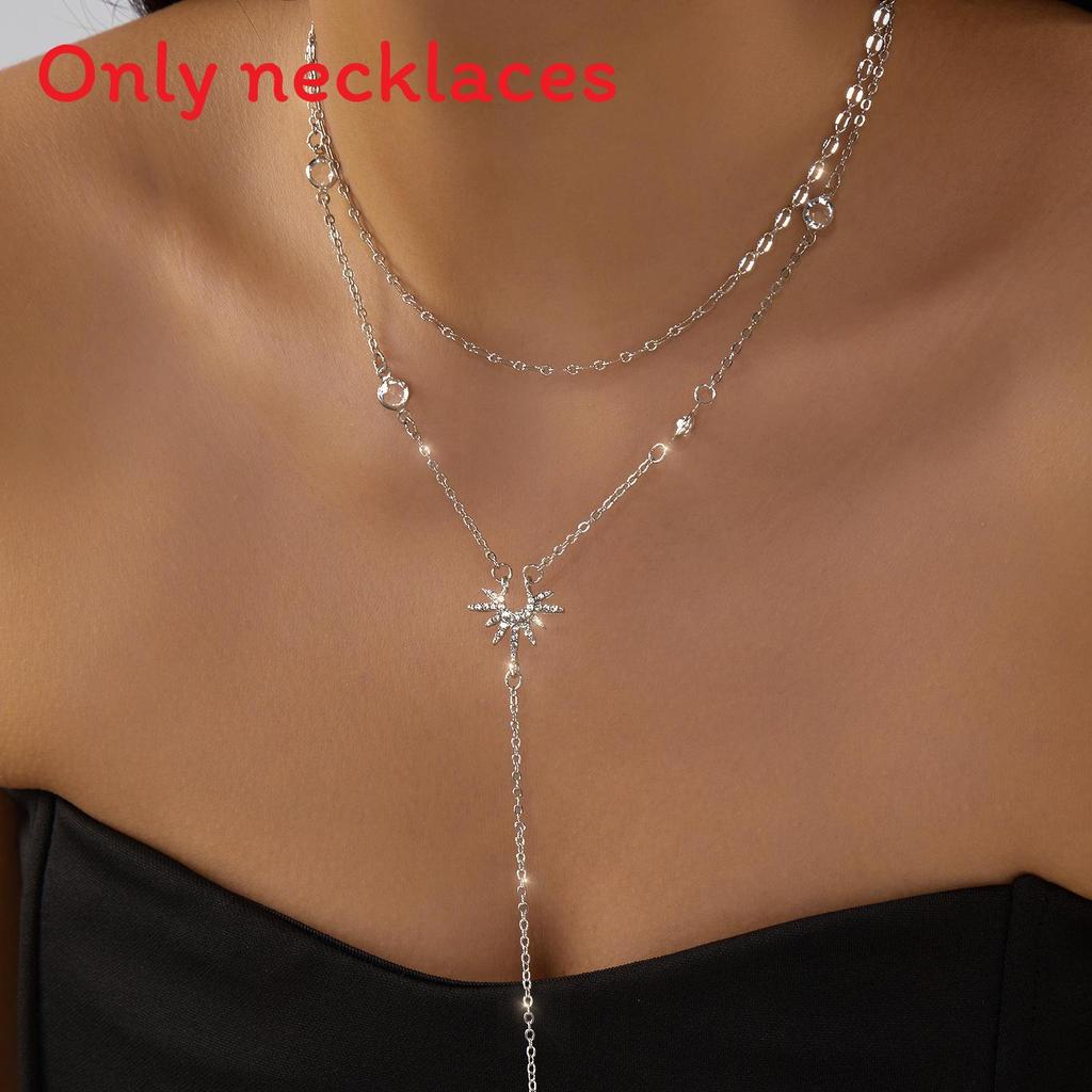 

Starry Chic Layered Alloy Necklace With Butterfly Knot Shape For Party And Street Style Style D