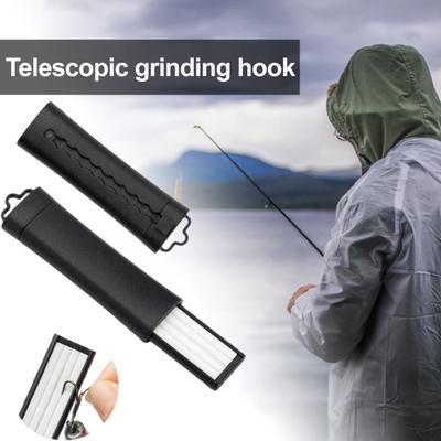 Fishing Hook Sharpener Retractable Sharpening Stone Ceramic Fishing Hooks File Portable Hook Grinding Tool