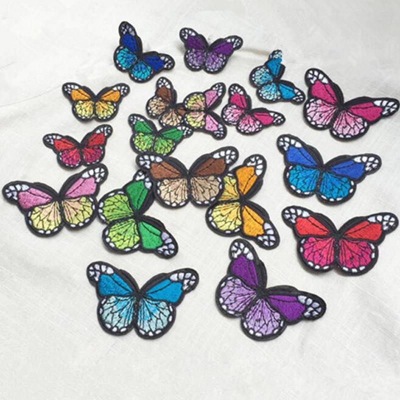 10Pcs Mix Color Embroidery Simulated Butterfly Patches Appliques DlY Accessories