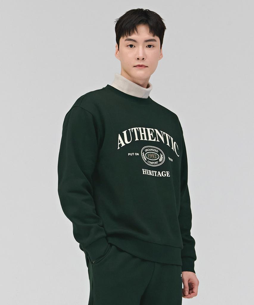 CHASECULT Unisex Essential Arch Lettering Brushed Sweatshirt - Green