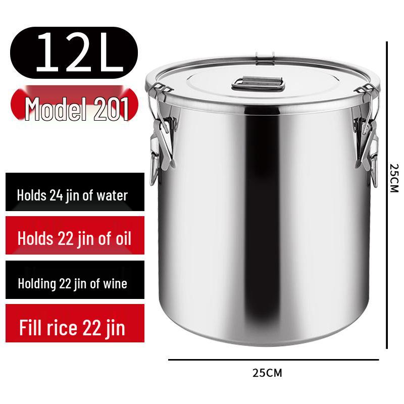 Barril Sellado Multiusos de Acero Inoxidable 304 para Almacenamiento de Vino, Té, Leche, Fermentación, Aceite o Arroz