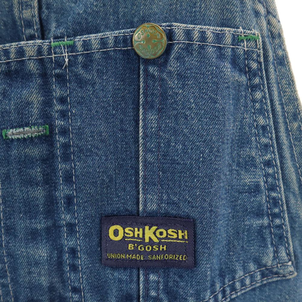 OSHKOSH 50s 60s Vintage Triangle Tag Denim Overall Blue Union Ticket Women Used