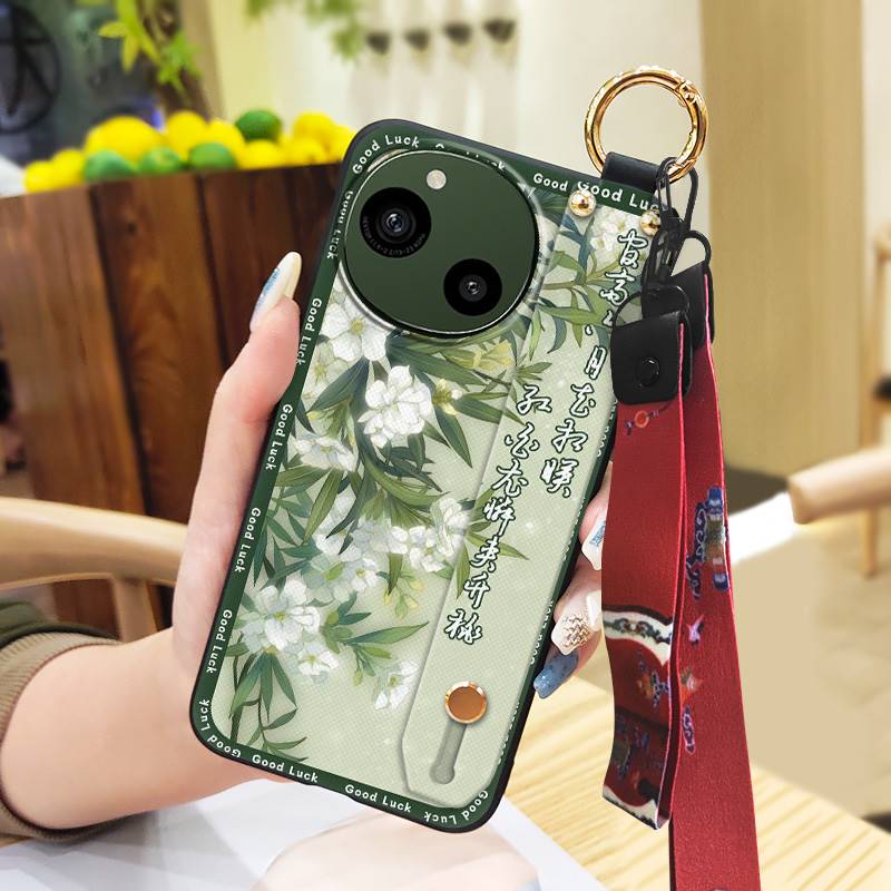 Wrist Strap Lanyard Phone Case For Sharp Aquos R9/SH-51E Wristband Kickstand Waterproof Fashion Phone Holder Silicone