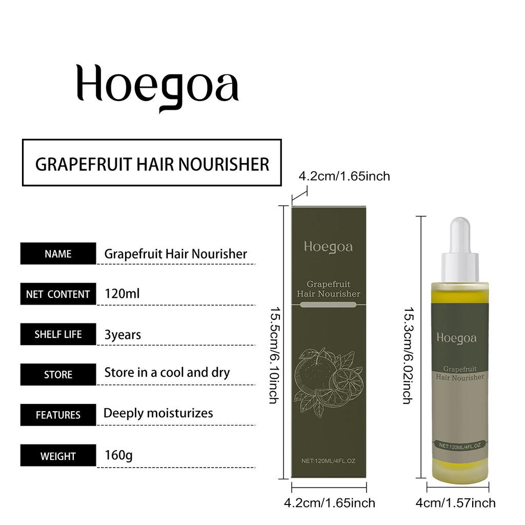Grapefruit Hair Serum, Moisturizing & Nourishing for Smooth, Shiny Hair, Anti-Frizz Hair Care Essence