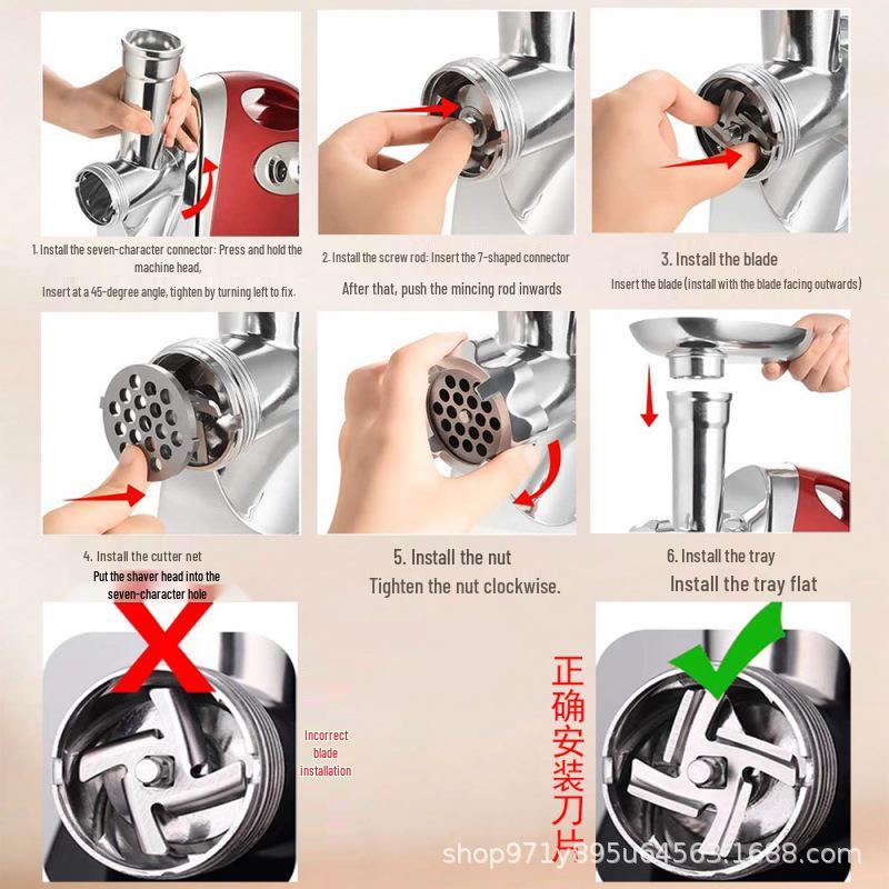 Electric Household Multi-Functional Meat Grinder with EU and US Plugs