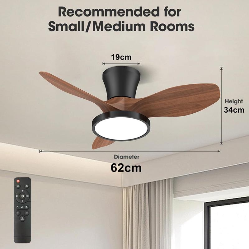 LED Ceiling Fans Lamp 85V-265V Voltage High Wind Speed Fans Light Modern White Wood Grain Colors Bedroom Living Room Decorations