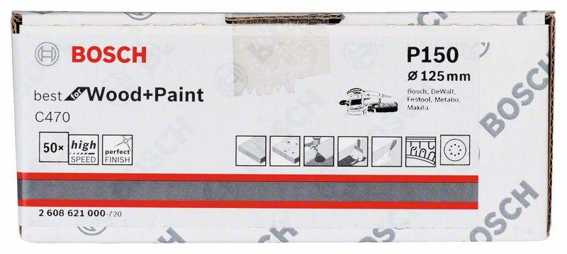 Adhesive Disc 125Mm C470 G150 8 Holes - 50 Pcs - B 2608621000