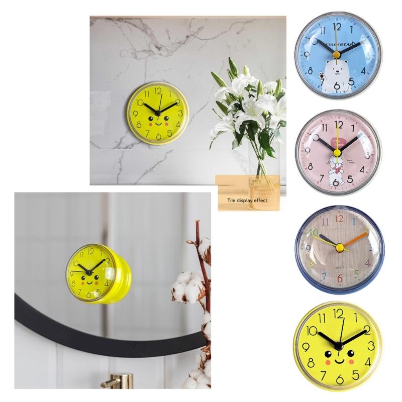 Compacts Sution Cup Adhesive Small Wall Clock Accurate Movement Anti Fog Design Bathroom Clock For Home Dorm Workshop