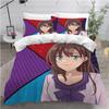 Japan Animation Bedding Set 2 Pieces, Microfiber Cartoon Comforter Cover With Zipper And 2 Pillowcase 75*50 For Teens And Adults