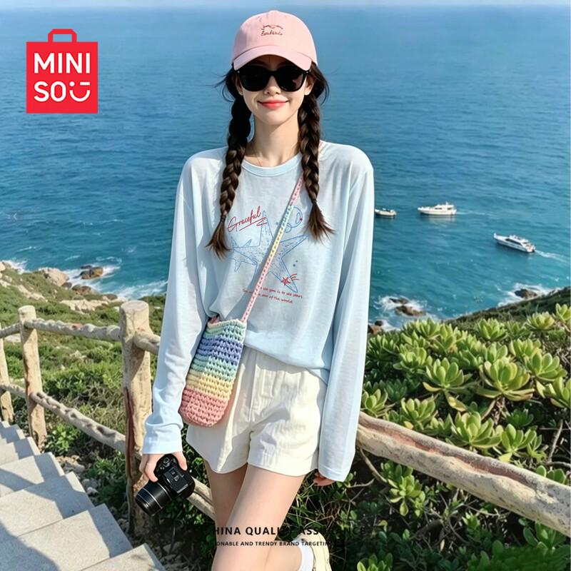 MINISO Women s Snowflake Cotton Long-Sleeve Sun Protection Top 2XL