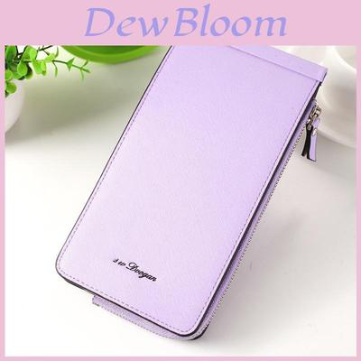 Elegant Women Fashion Pu Leather Wallet With Spacious Credit Card Holder Zipper Purse