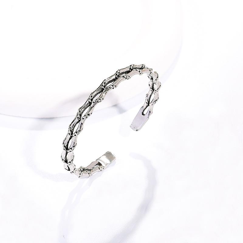 European and American fashion Cuban woven double-layer bamboo bracelet men's personality retro Thai open bracelet bracelet men