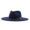 Europe, America, Autumn and Winter New M Standard Big Eaves Peach Heart Concave Convex Top Fashion Flat Top Hat Women's Woolen Jazz Hat