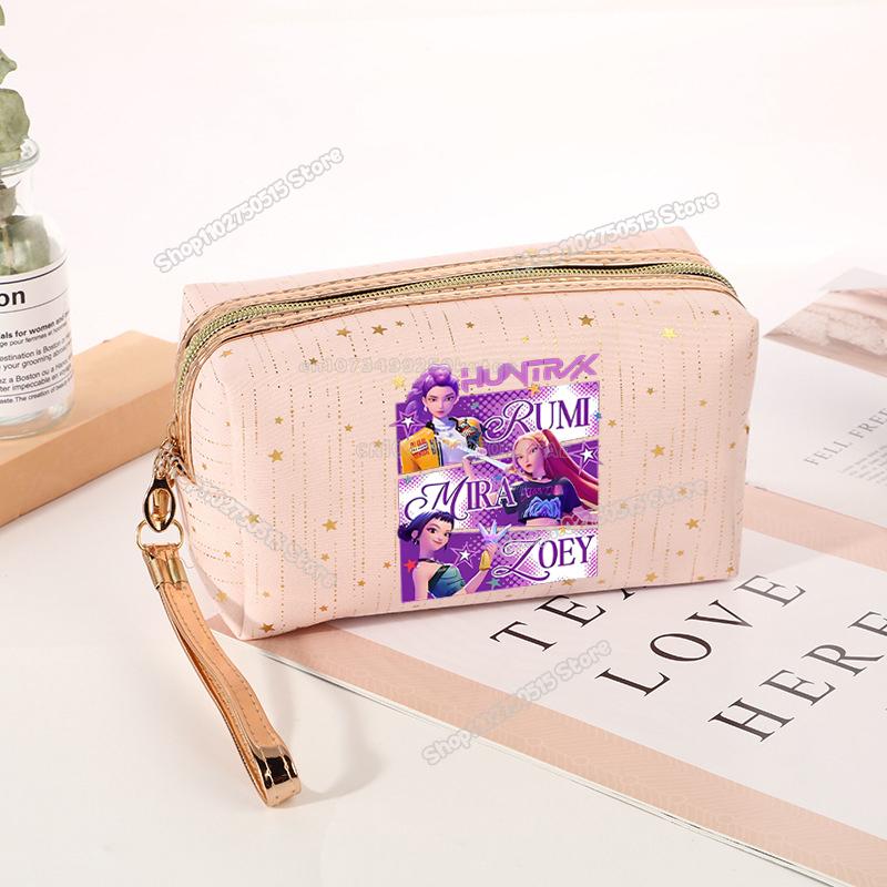 Borsa per Cosmetici Demon Hunters KPop Rumi Mira Zoey Borsa Clutch per Trucco da Ragazza Organizzatori per Pennelli da Trucco da Viaggio da Donna Necessaire