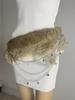 Sparkly Rhinestone Faux Fur Patchwork Waist Belt with Pin Buckle - Y2K Leather Eyelet Design