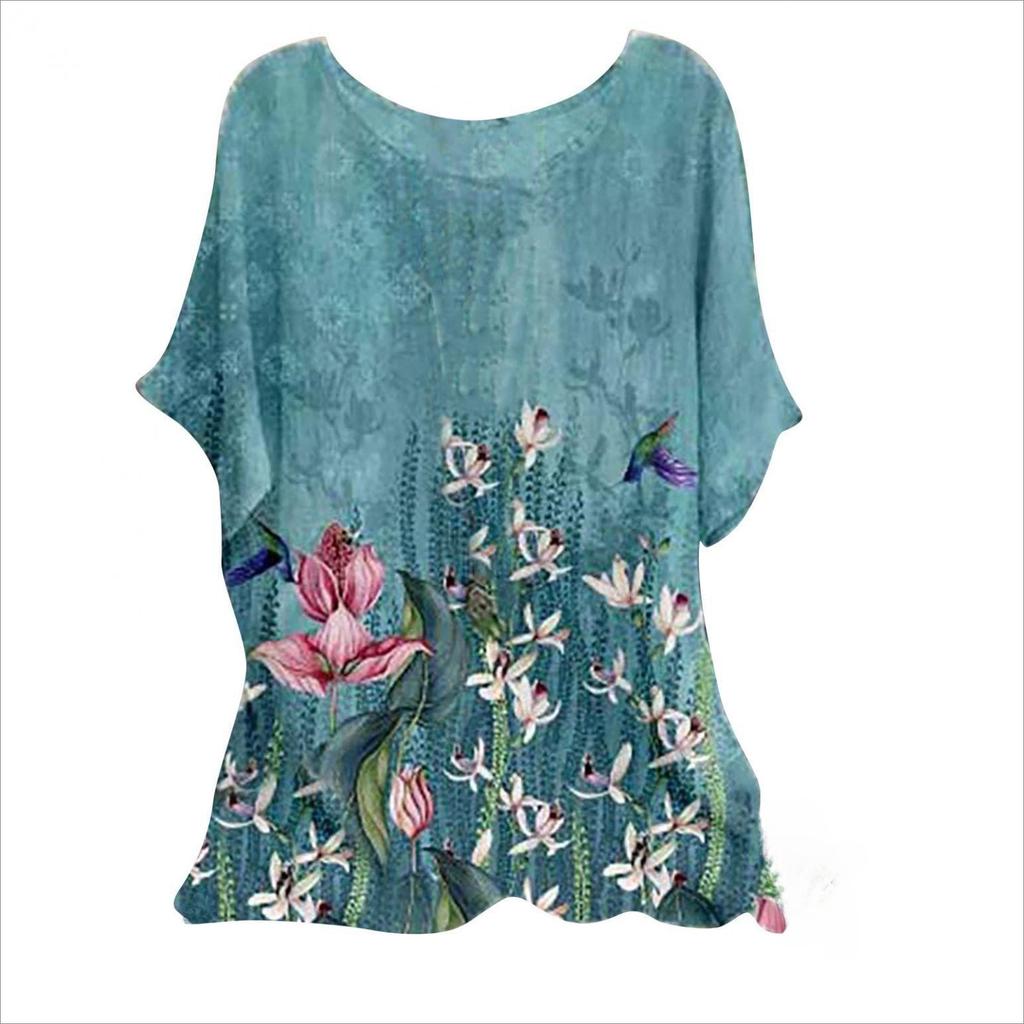 Plus Size XL-7XL Summer Trendy T Shirt Women's 3d Printed Top