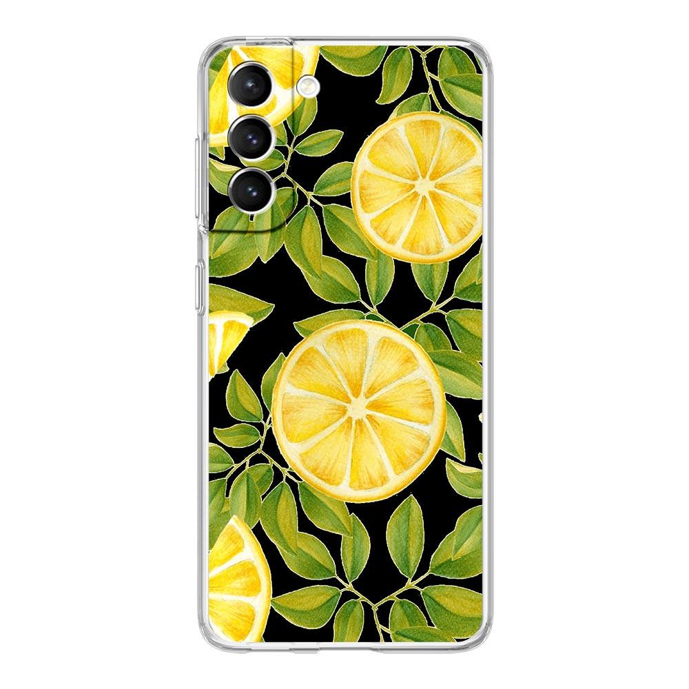 Mediterranean Lemon Phone Case For Samsung Galaxy S22 5G S20 Ultra S21 FE 5G S10E S9 S8 S10 Plus Note 20 10 Clear Silicone Cover