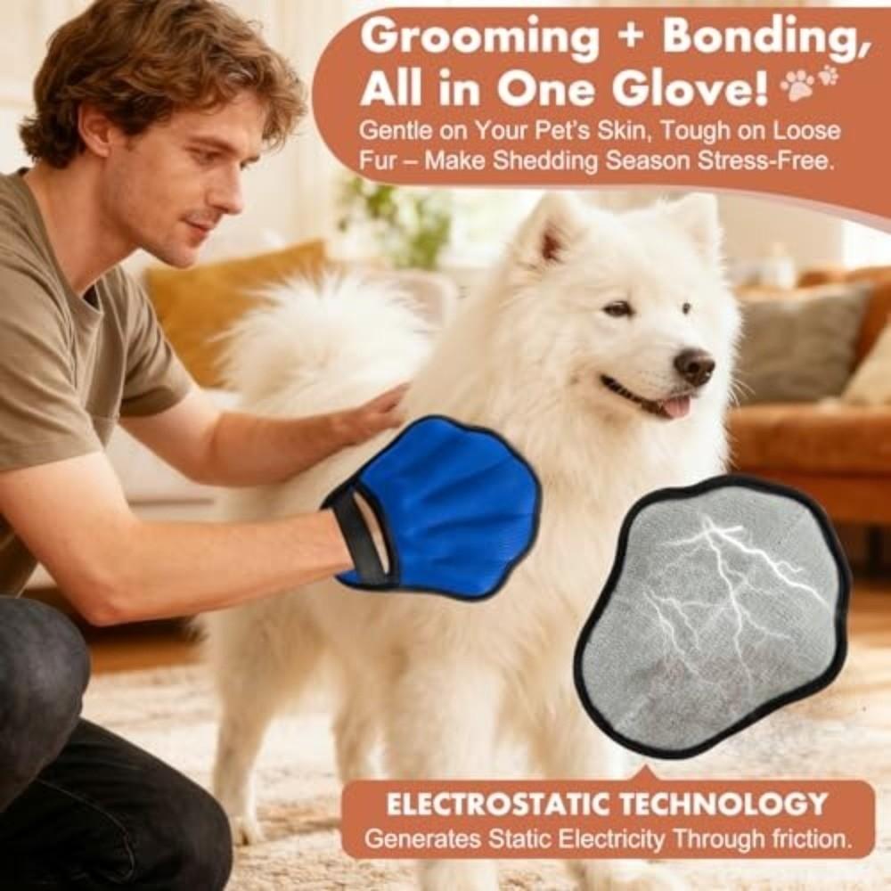 Five Finger Electrostatic Pet Hair Remover Reusable Five-Finger Glove  For Cats Dogs