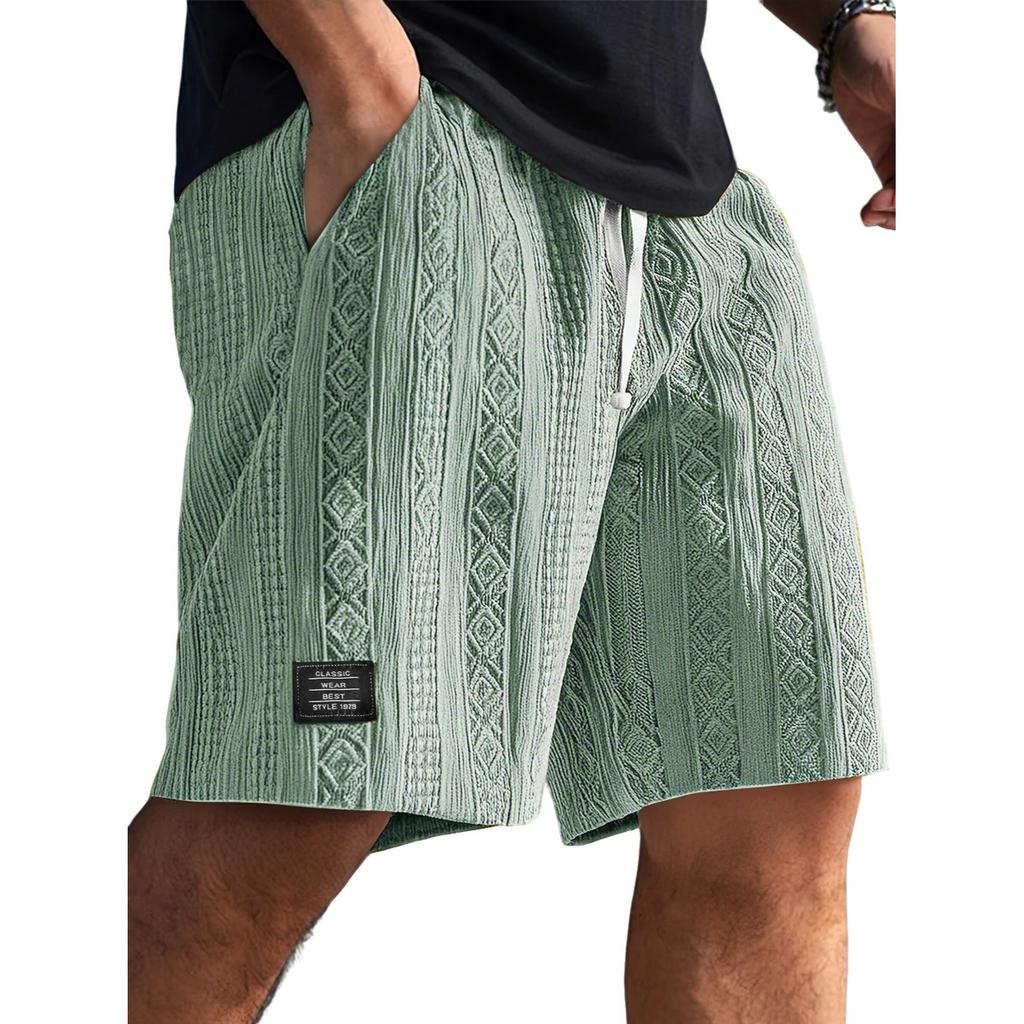 Shorts décontractés confortables pour hommes, texture jacquard quotidienne, logo mode
