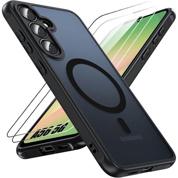 Coque de protection - BOOLING - Samsung Galaxy A56 5G - Noir - 2 Verres Trempés - Antichoc