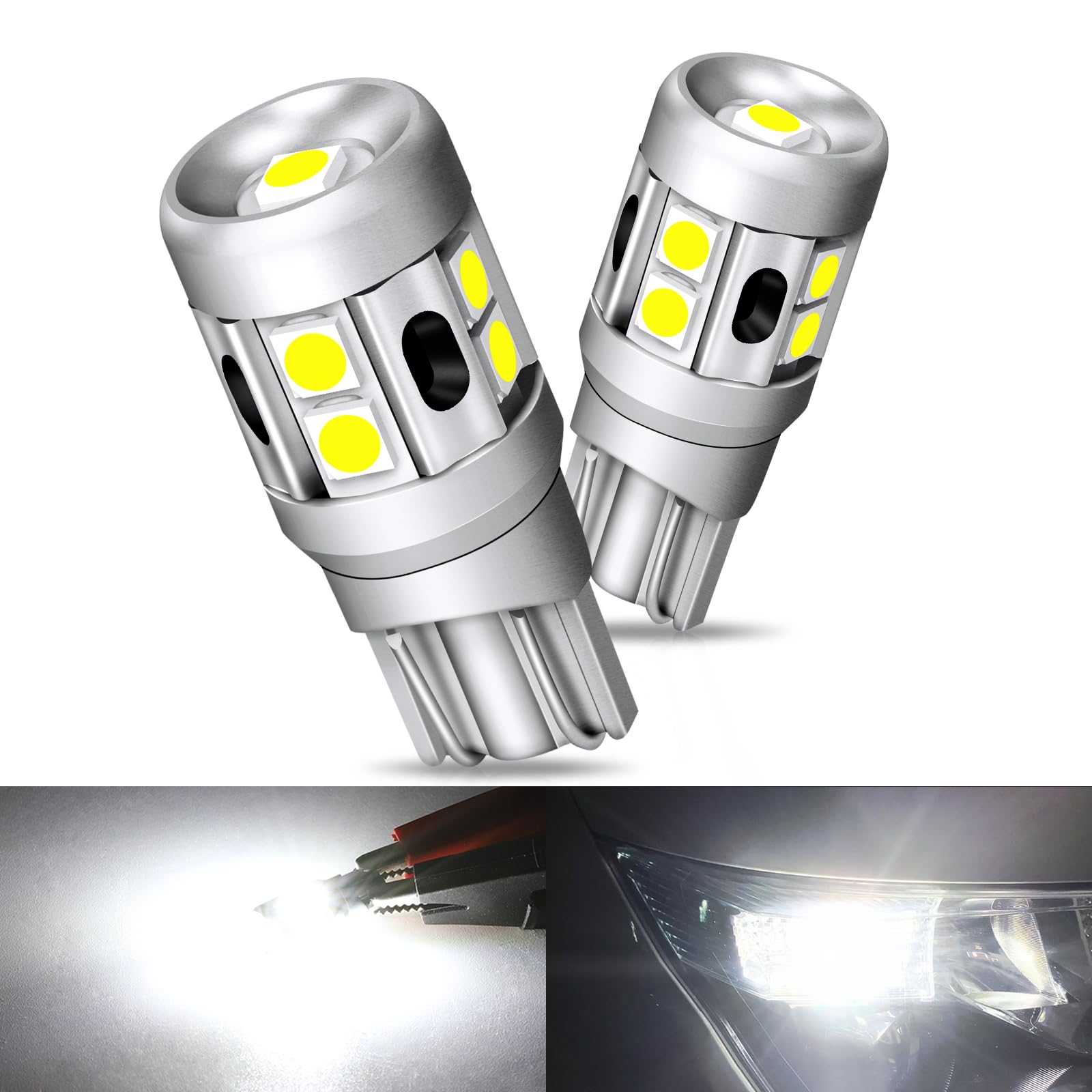 

[Сверхвысокая яркость] OPPLIGHT T10 Светодиодная лампа для габаритов, подсветки салона 2 pieces белый