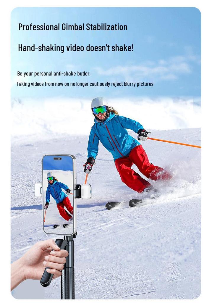 S7 1.7M Bluetooth Selfie Stick with Anti-Shake Handle & Portable Foldable Stand