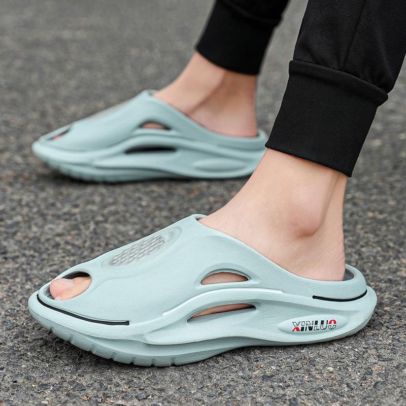 Fashion Kidmi Mens Flat Sandals Summer Holes Garden Shoes Outdoor Beach Sandals EVA Thick Sole Home Slippers Fashion Mens Clogs Slippers