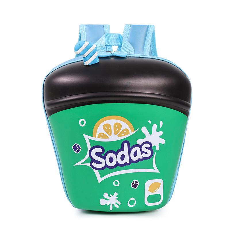 Printed Unisex Cola Cartoon Egg Shell Kids Backpack With Features Breathable