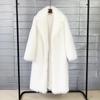 Women Winter Warm Plush Faux Fur Long Jacket Elegant Clothes Lapel Furry Coats Overcoat Pilot Jacket Outwear Blend