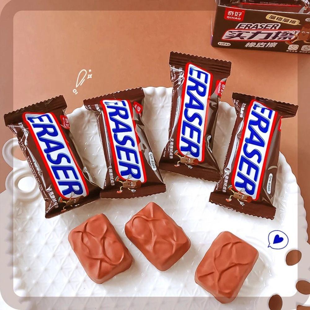 Funny Chocolate Eraser Novelty Pencil Rubber Stationery Wiping Eraser  Student