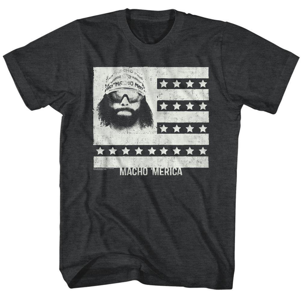 Macho Man - Mericaman - Short Sleeve - Heather - Adult - T-Shirt S