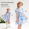 Classic Teddy Girls' French Floral Short Sleeve Princess Dress