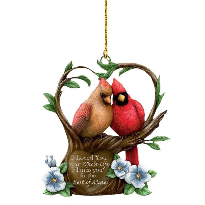Acrylic Red Charming Bird Vehicle Hanging Decoration Fun Holiday Ornament For Car 78