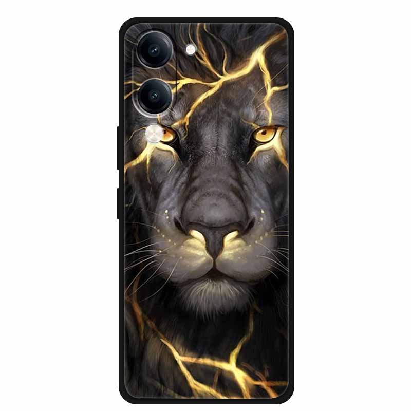 For Vivo iQOO Z10 Lite Case Silicone Black TPU Funda Back Cover for iQOO Z10 Lite 5G I2409 Soft Case Animal Coque IQOOZ10 Lite