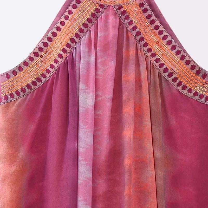 Kaslead New Women Clothes Western Style Fashion Beads Decoration Loose Tie-dye Dress 6895249 330