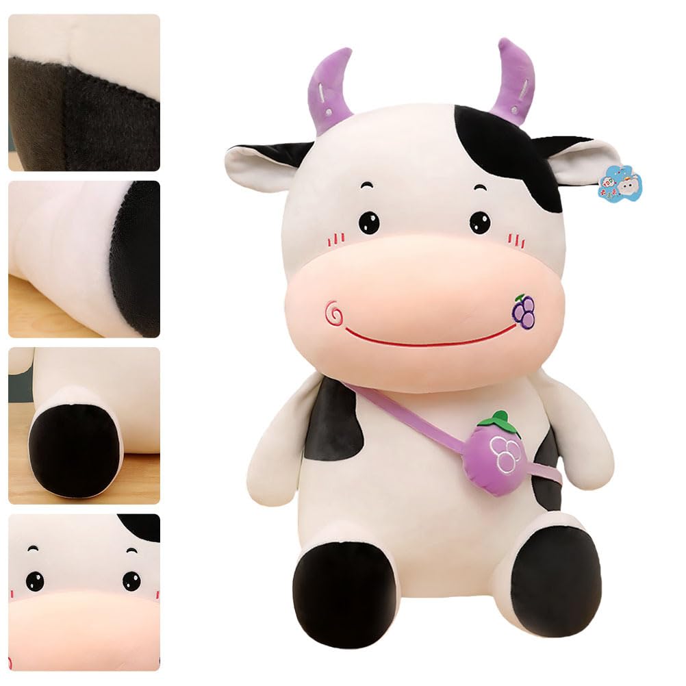 NOLITOY Cow Plush Cute and Fun Fluffy Animal Stuffed Animal Body Birthday Room inches Toy, Pillow, Gift, Figurine, Decor, Approx. 13.5