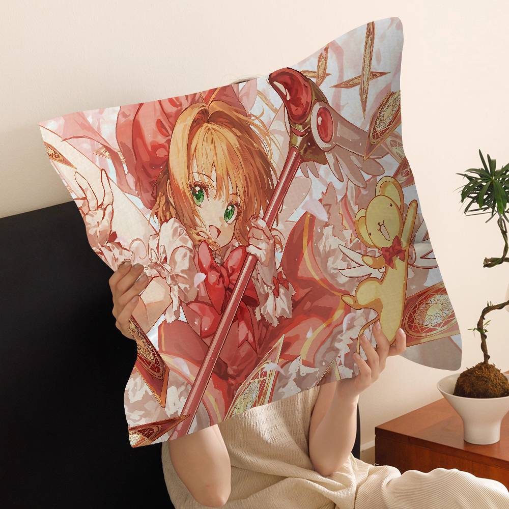 Anime C-Cardcaptor Sakura Girl Pillow Anime Pillow Sofa Bed Head Pillow Cover Cushion Cover 45x45 Cm Fashion