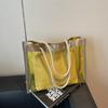 Popular transparent large-capacity bag women's new fashion jelly shoulder bag tote bag