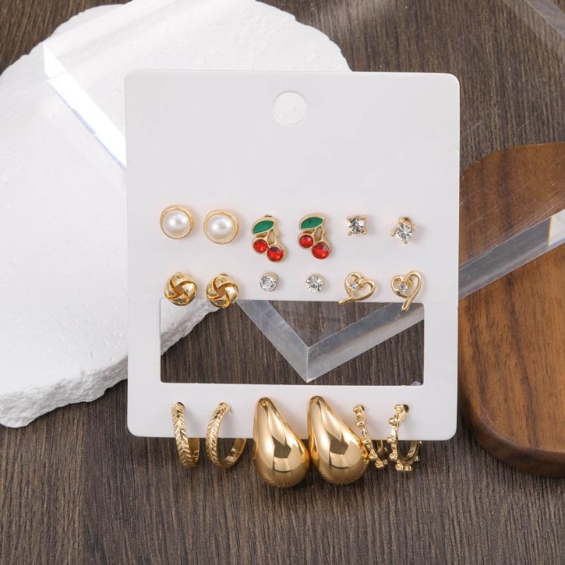 Hot-selling Exaggerated Big Water Drop Earrings Women's Cherry Ring Teardrop Stud Earrings Fashion Earrings