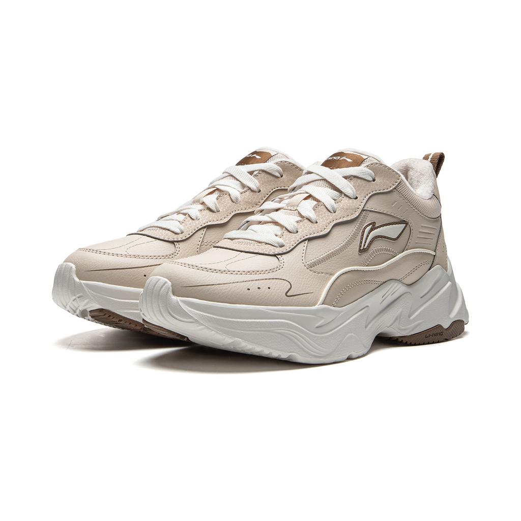 Li Ning Defender Abrasion Resistant Thermal Low Top Casual Shoes Women's Oat Gray AGLU102-2