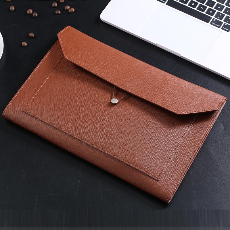 A4 Imitation Leather Business File Bag - Large Capacity Briefcase with Customizable Enterprise Logo