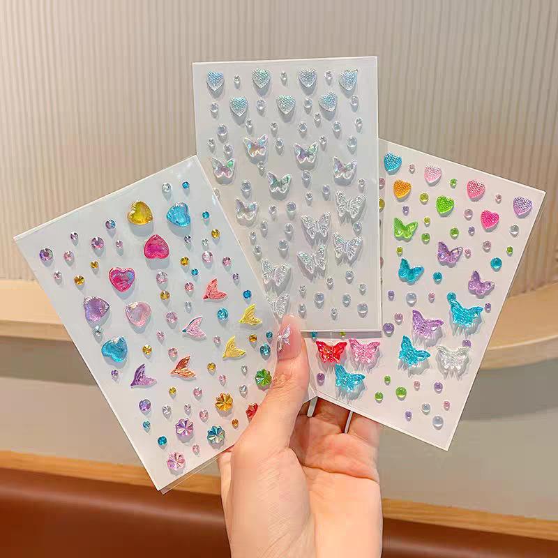 Iridescent Aurora Butterfly Eye & Nail Decals: Translucent Face and Decoration Stickers