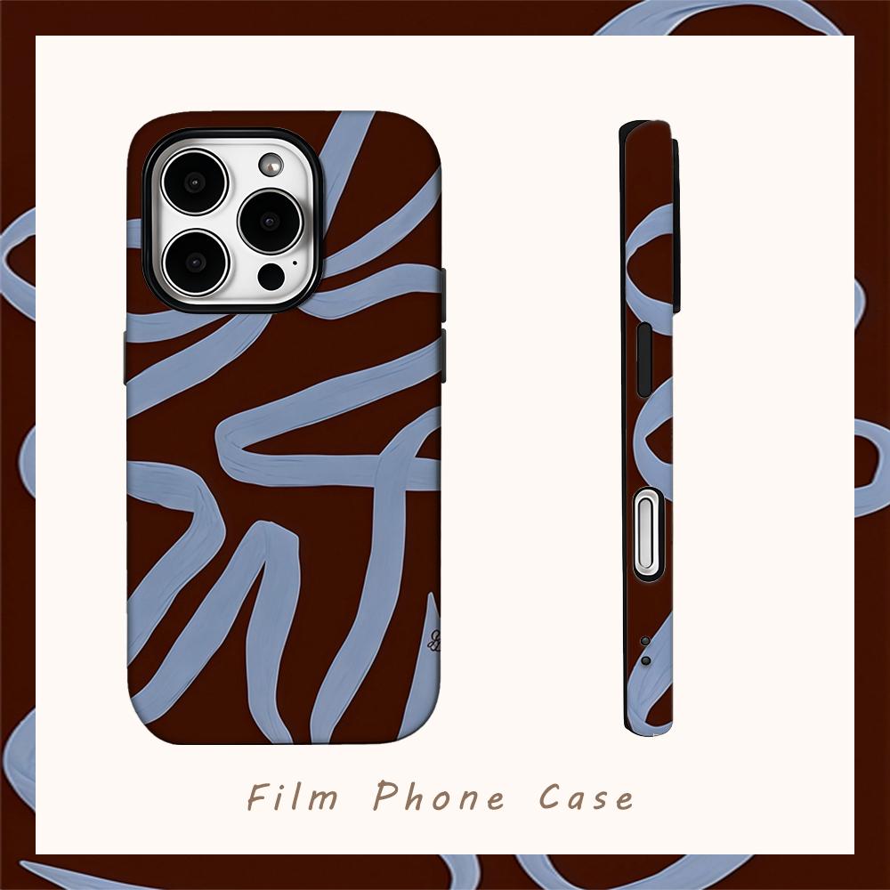 MOCHA RIBBON Phone Case for IPhone 16 15 14 13 12 11 X XS XR XSMAX 7 8 Pro Max Plus Double-layer Back Cover