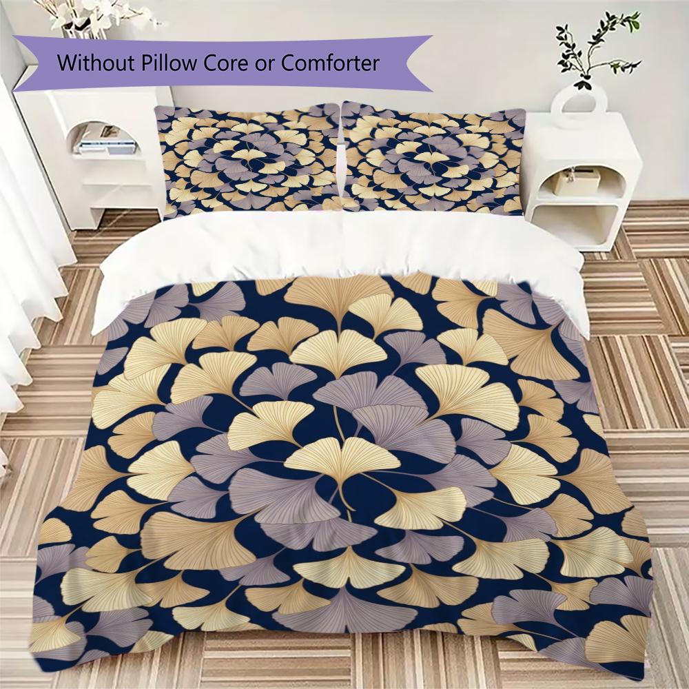 Leaf Pattern Bedding uilt Set uilt Cover Pillowcase Home Decoration Birthday Gift (1 * duvet cover + 2 * pillowcase without core)62