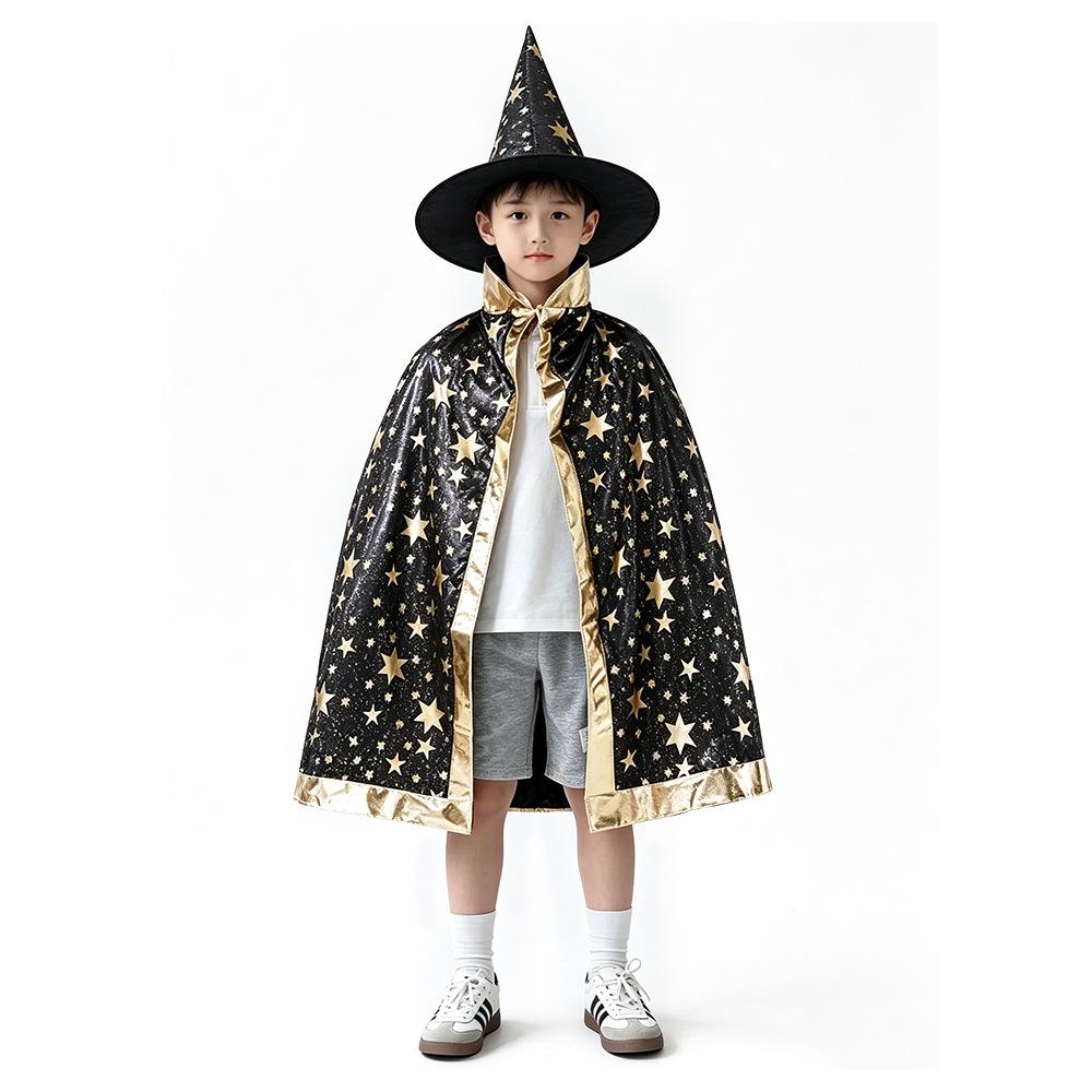 Five-Star Halloween Witch Cape Costume for Kids